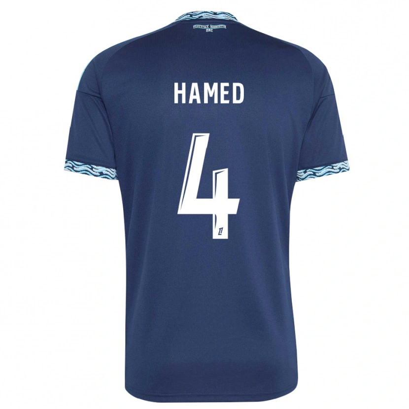 Danxen Niño Camiseta Noah Hamed #4 Azul Acero Blanco 1ª Equipación 2026/27 La Camisa México