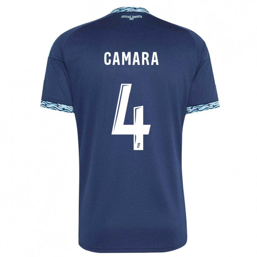 Danxen Niño Camiseta Alseny Camara #4 Azul Acero Blanco 1ª Equipación 2026/27 La Camisa México