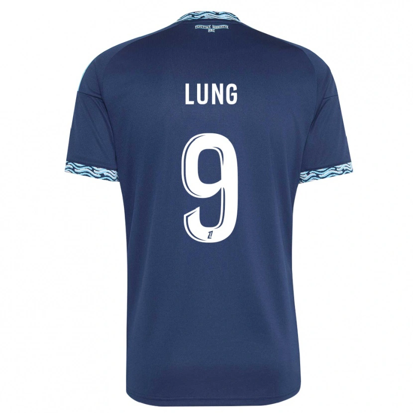 Danxen Niño Camiseta Nelson Lung #9 Azul Acero Blanco 1ª Equipación 2026/27 La Camisa México