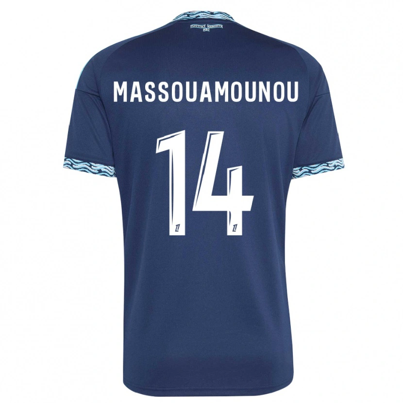 Danxen Niño Camiseta Patino Massouamounou #14 Azul Acero Blanco 1ª Equipación 2026/27 La Camisa México