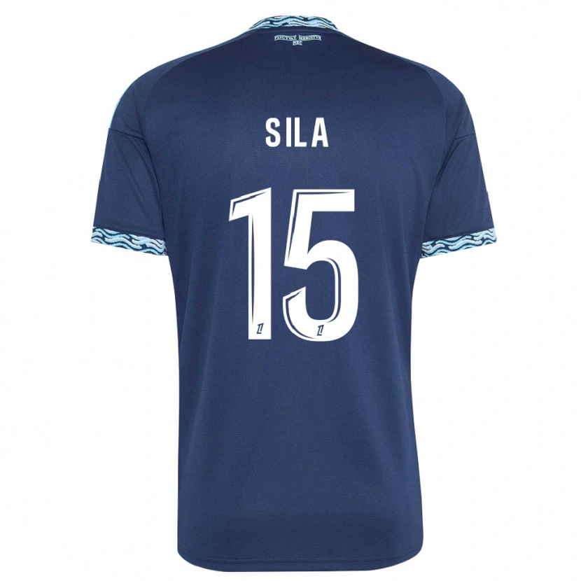 Danxen Niño Camiseta Oumar Sila #15 Azul Acero Blanco 1ª Equipación 2026/27 La Camisa México