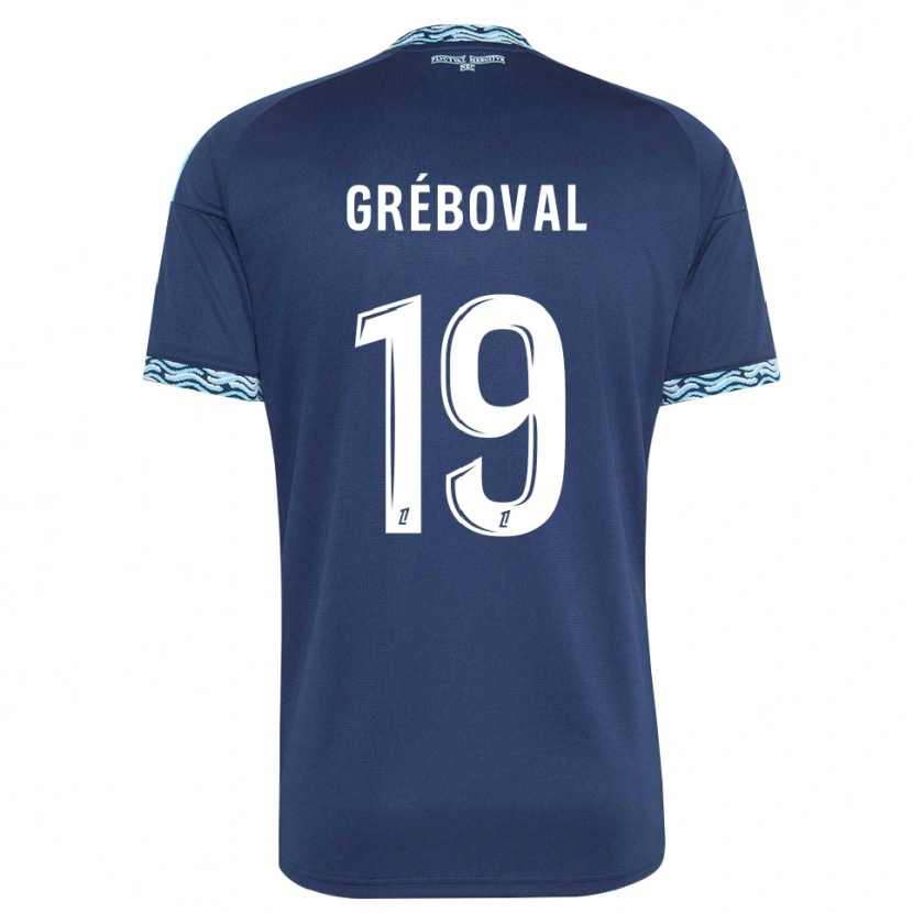 Danxen Niño Camiseta Théa Gréboval #19 Azul Acero Blanco 1ª Equipación 2026/27 La Camisa México