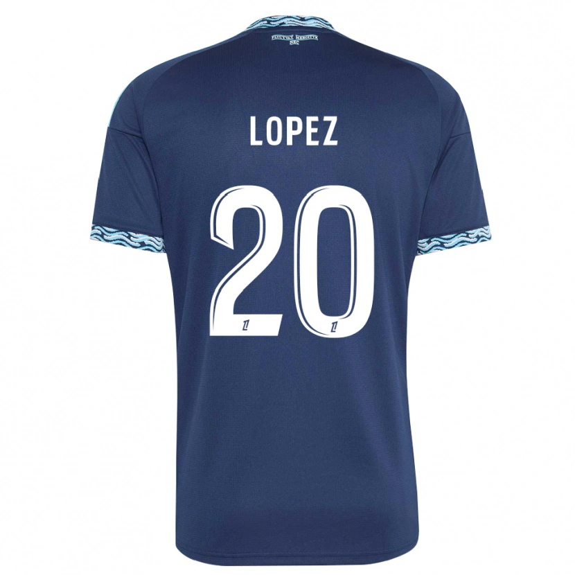 Danxen Niño Camiseta Julien Lopez #20 Azul Acero Blanco 1ª Equipación 2026/27 La Camisa México