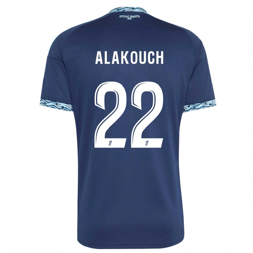 Danxen Niño Camiseta Sofiane Alakouch #22 Azul Acero Blanco 1ª Equipación 2026/27 La Camisa México