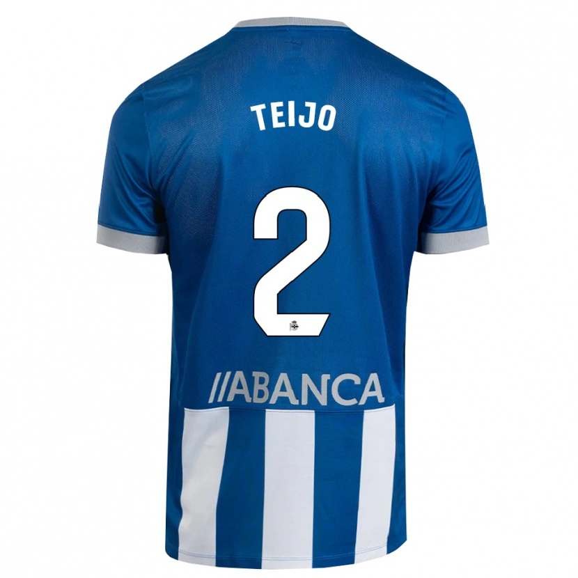 Danxen Niño Camiseta Quique Teijo #2 Azul Gris Blanco 1ª Equipación 2026/27 La Camisa México