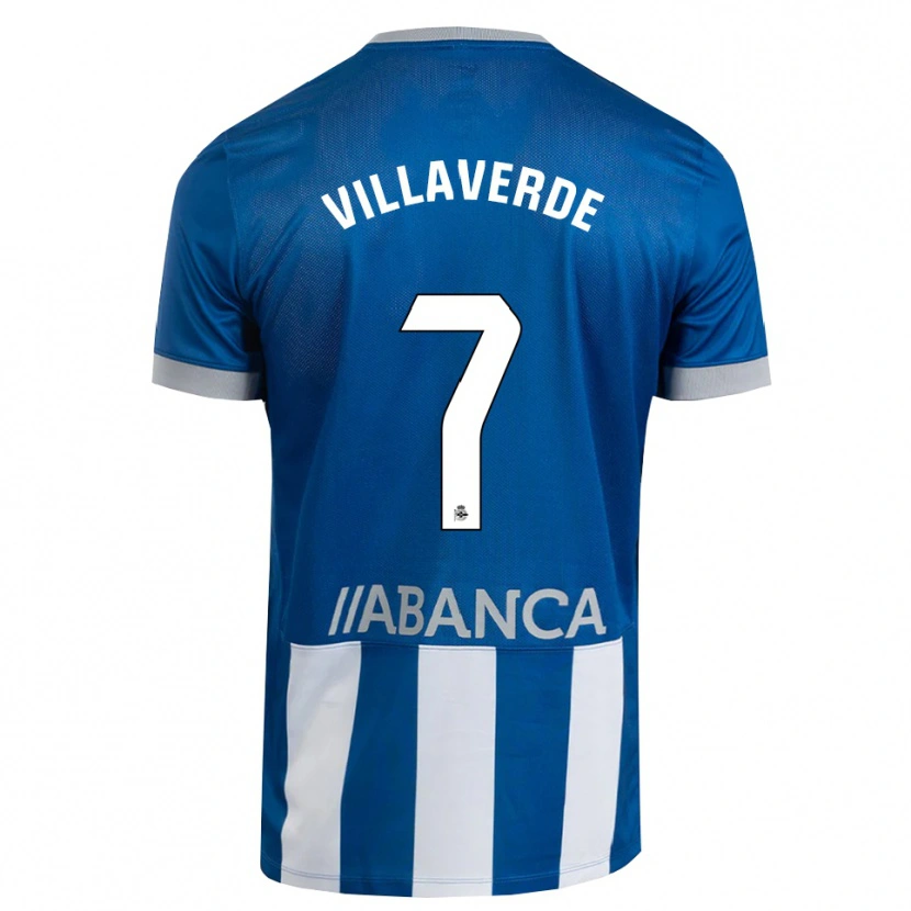 Danxen Niño Camiseta Hugo Villaverde #7 Azul Gris Blanco 1ª Equipación 2026/27 La Camisa México