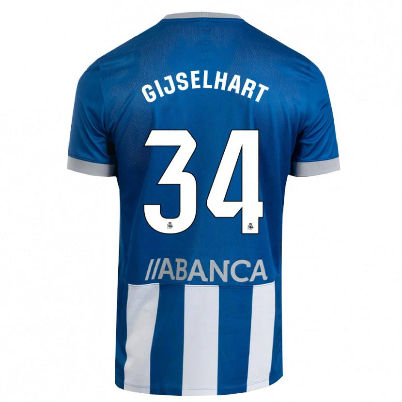 Danxen Niño Camiseta Teun Gijselhart #34 Azul Gris Blanco 1ª Equipación 2026/27 La Camisa México