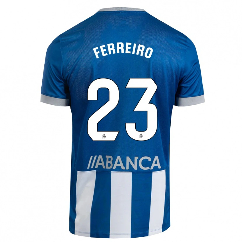 Danxen Niño Camiseta Manu Ferreiro #23 Azul Gris Blanco 1ª Equipación 2026/27 La Camisa México