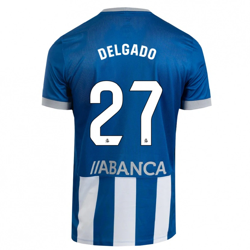 Danxen Niño Camiseta Álex Delgado #27 Azul Gris Blanco 1ª Equipación 2026/27 La Camisa México