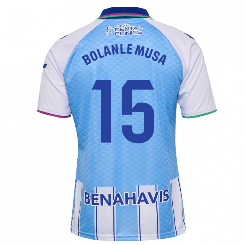 Danxen Niño Camiseta Wahab Bolanle Musa #15 Azul Cielo Profundo Blanco 1ª Equipación 2026/27 La Camisa México