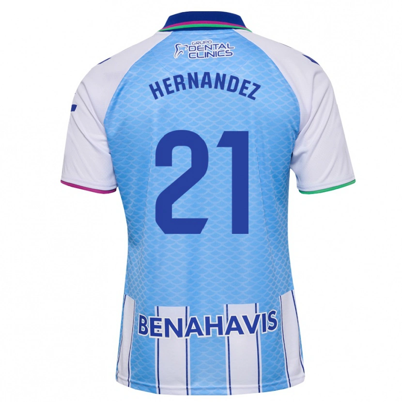 Danxen Niño Camiseta Juan Hernández #21 Azul Cielo Profundo Blanco 1ª Equipación 2026/27 La Camisa México