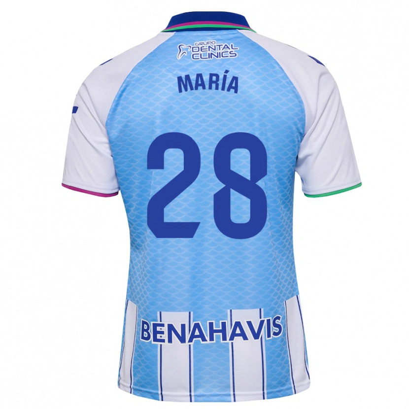 Danxen Niño Camiseta María Albacete Pato #28 Azul Cielo Profundo Blanco 1ª Equipación 2026/27 La Camisa México