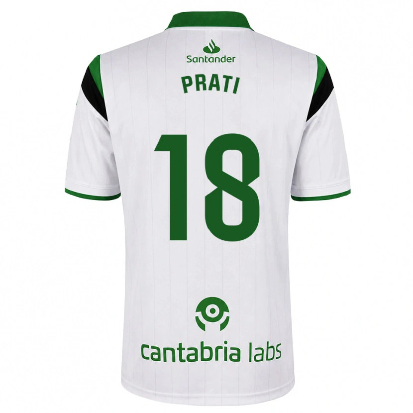 Danxen Niño Camiseta Matteo Prati #18 Blanco Verde Negro 1ª Equipación 2026/27 La Camisa México