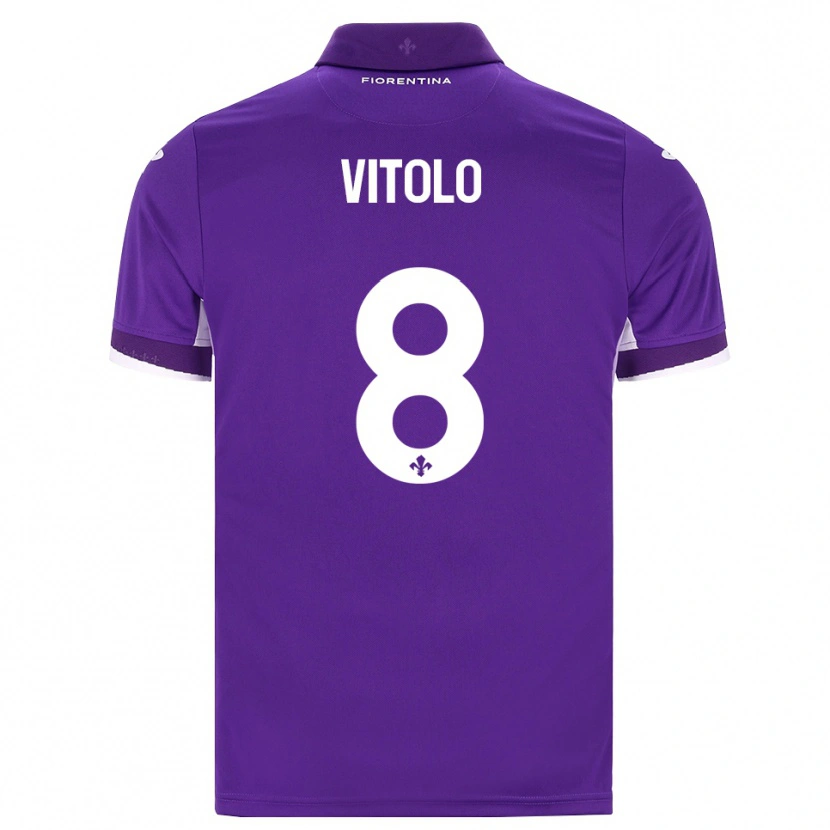 Danxen Niño Camiseta Federico Vitolo #8 Morado Blanco Rosa 1ª Equipación 2026/27 La Camisa México