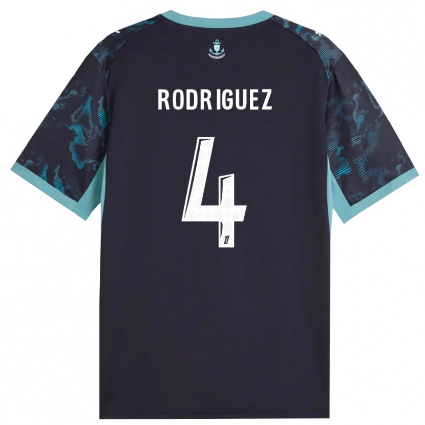 Danxen Niño Camiseta Ruben Rodriguez #4 Turquesa Pálido Blanco Negro 2ª Equipación 2026/27 La Camisa México