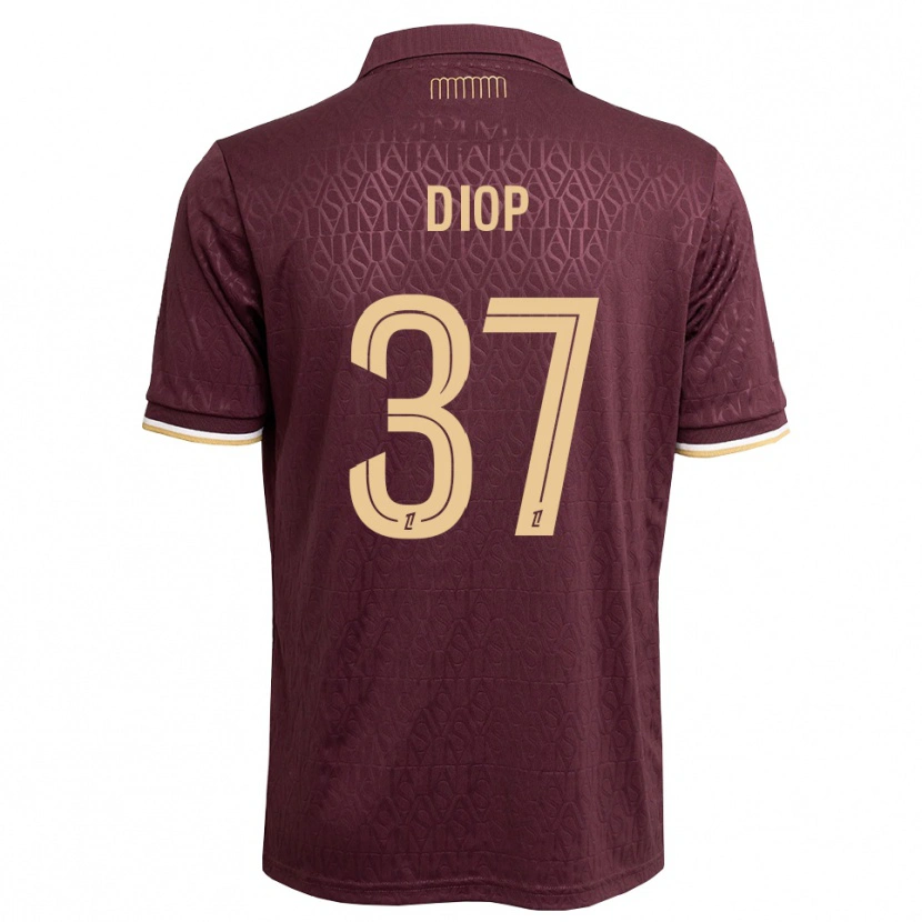 Danxen Niño Camiseta Edan Diop #37 Rojo Marrón Arena 2ª Equipación 2026/27 La Camisa México