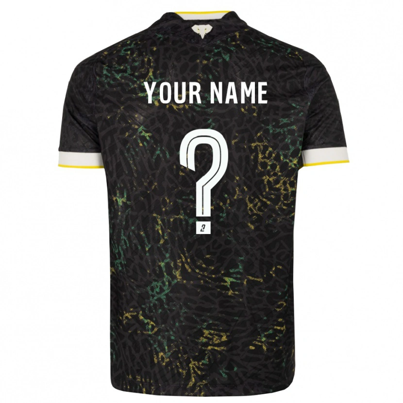 Danxen Niño Camiseta Su Nombre #0 Negro Blanco Amarillo 2ª Equipación 2026/27 La Camisa México
