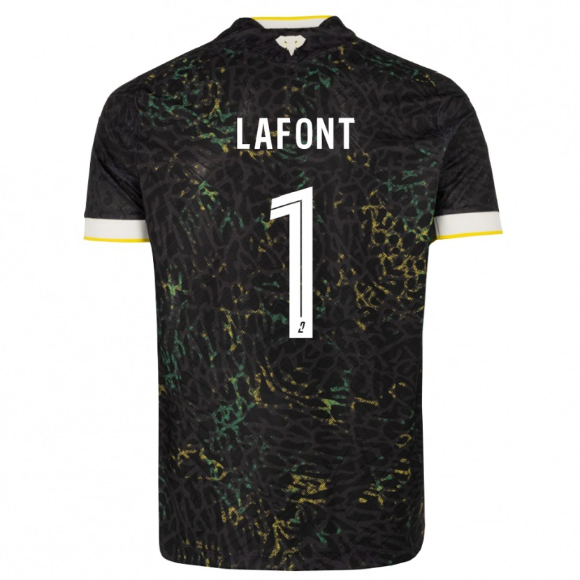 Danxen Niño Camiseta Alban Lafont #1 Negro Blanco Amarillo 2ª Equipación 2026/27 La Camisa México