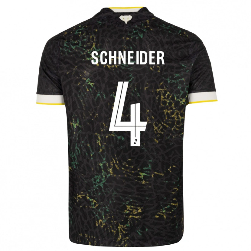 Danxen Niño Camiseta Octave Schneider #4 Negro Blanco Amarillo 2ª Equipación 2026/27 La Camisa México