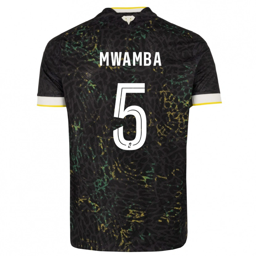 Danxen Niño Camiseta Musunda Mwamba #5 Negro Blanco Amarillo 2ª Equipación 2026/27 La Camisa México