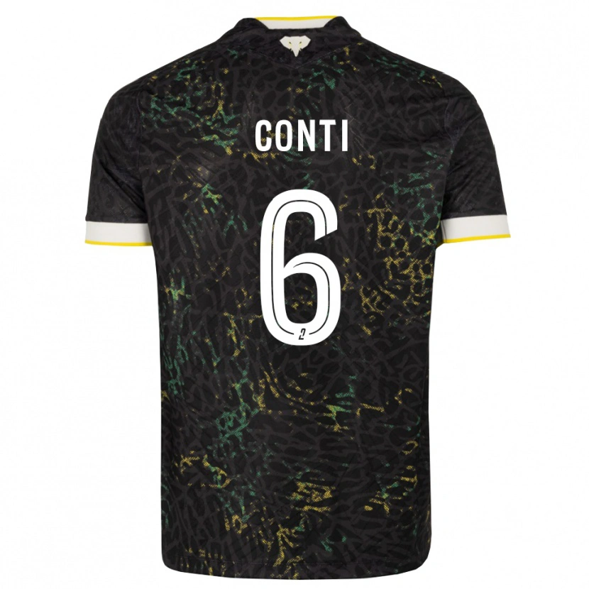 Danxen Niño Camiseta Alexandre Conti #6 Negro Blanco Amarillo 2ª Equipación 2026/27 La Camisa México