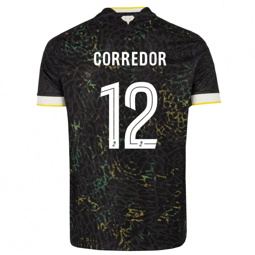 Danxen Niño Camiseta Killian Corredor #12 Negro Blanco Amarillo 2ª Equipación 2026/27 La Camisa México