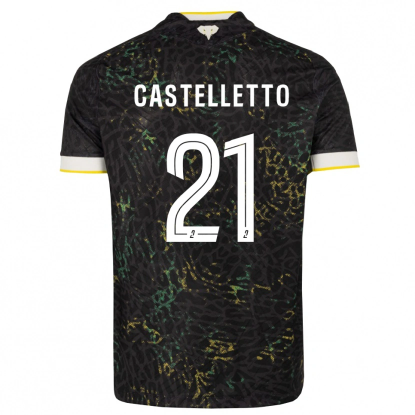 Danxen Niño Camiseta Jean-Charles Castelletto #21 Negro Blanco Amarillo 2ª Equipación 2026/27 La Camisa México