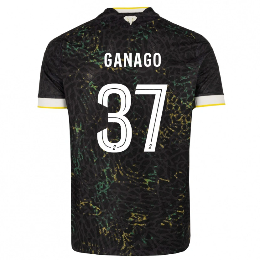 Danxen Niño Camiseta Ignatius Ganago #37 Negro Blanco Amarillo 2ª Equipación 2026/27 La Camisa México