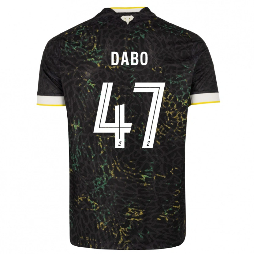 Danxen Niño Camiseta Moustapha Dabo #47 Negro Blanco Amarillo 2ª Equipación 2026/27 La Camisa México