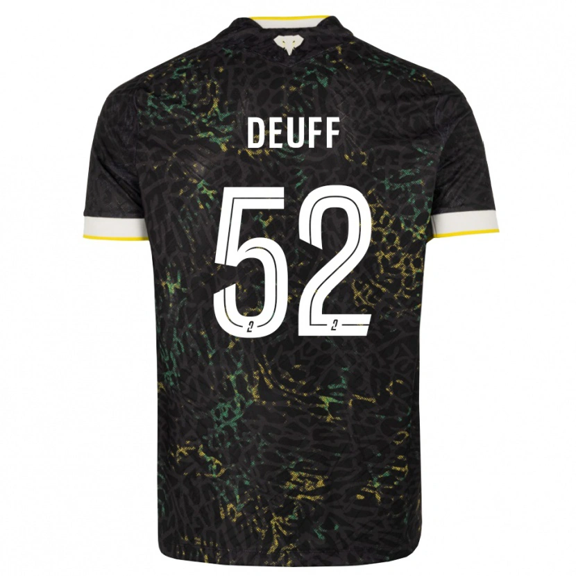 Danxen Niño Camiseta Bahmed Deuff #52 Negro Blanco Amarillo 2ª Equipación 2026/27 La Camisa México