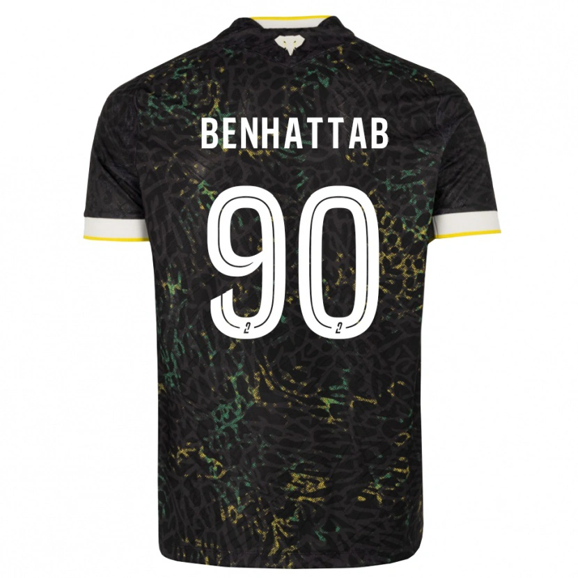 Danxen Niño Camiseta Yassine Benhattab #90 Negro Blanco Amarillo 2ª Equipación 2026/27 La Camisa México