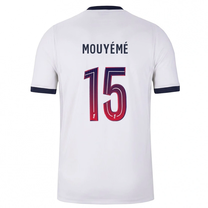 Danxen Niño Camiseta Théo Mouyémé #15 Blanco Negro Rojo 2ª Equipación 2026/27 La Camisa México