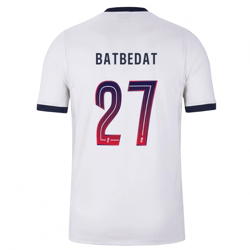 Danxen Niño Camiseta Lucas Batbedat #27 Blanco Negro Rojo 2ª Equipación 2026/27 La Camisa México