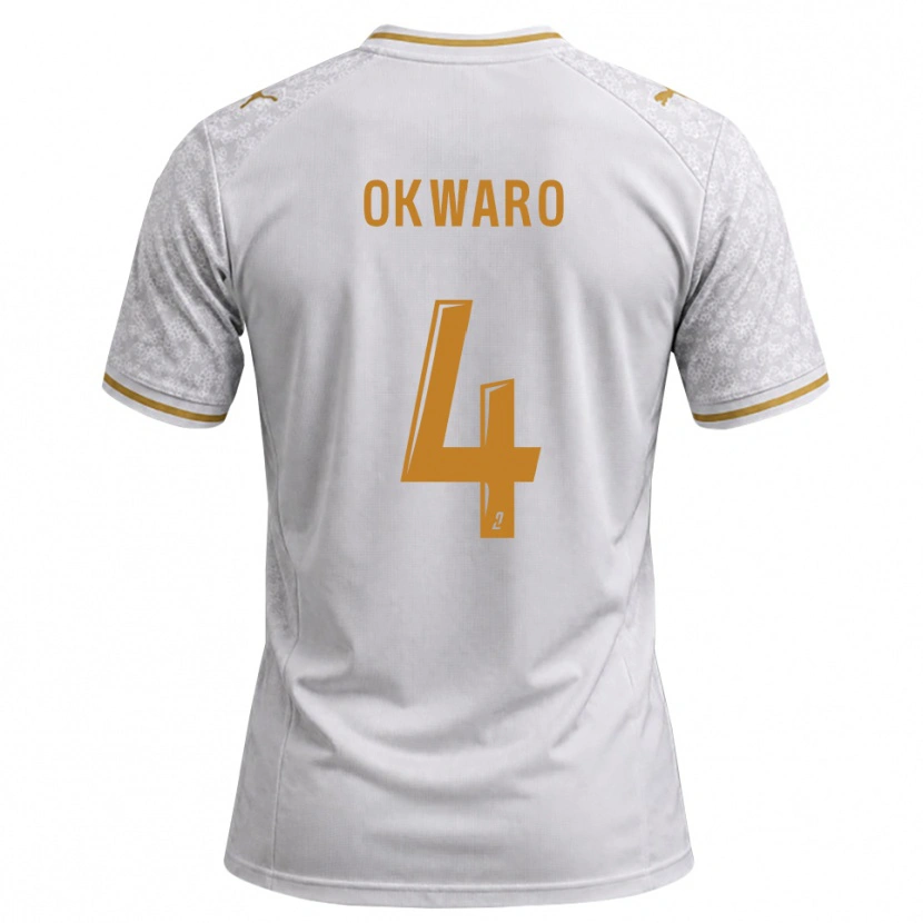 Danxen Niño Camiseta Manzur Okwaro #4 Blanco Gris Dorado 2ª Equipación 2026/27 La Camisa México