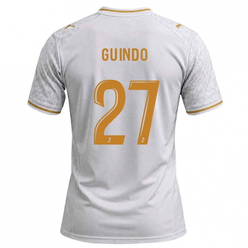 Danxen Niño Camiseta Daouda Guindo #27 Blanco Gris Dorado 2ª Equipación 2026/27 La Camisa México