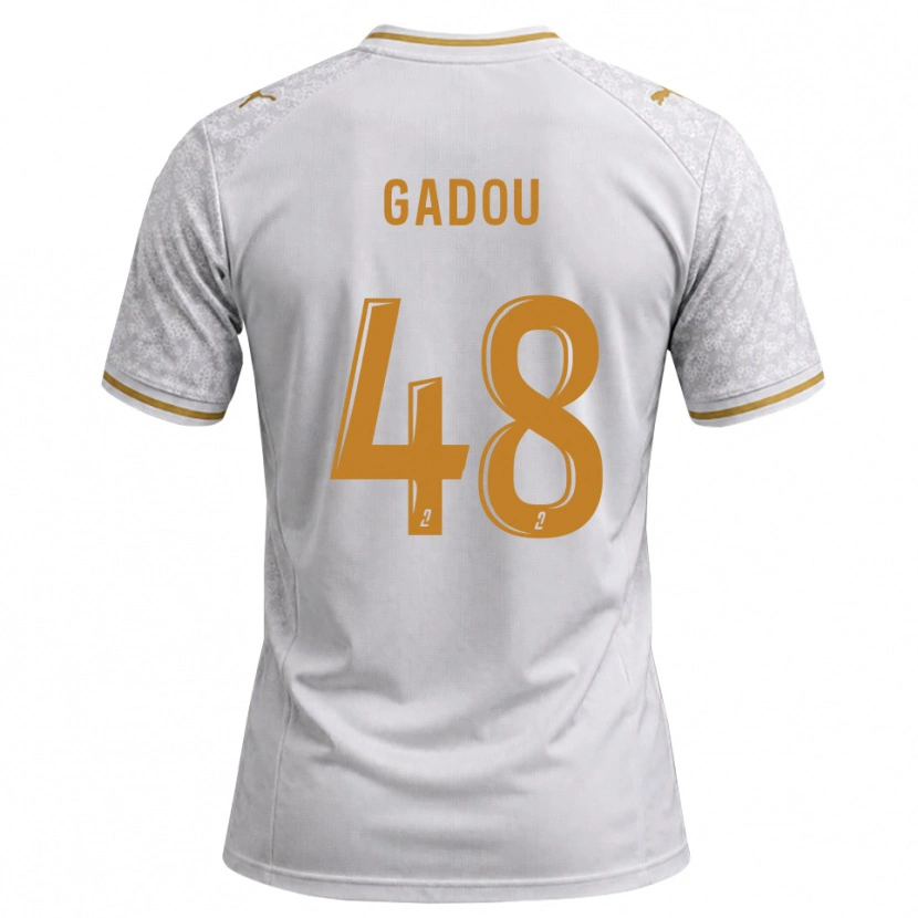 Danxen Niño Camiseta Arone Gadou #48 Blanco Gris Dorado 2ª Equipación 2026/27 La Camisa México