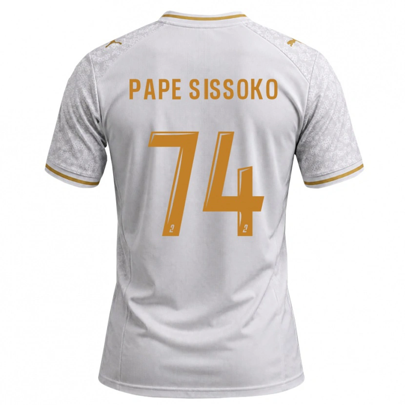 Danxen Niño Camiseta Niama Pape Sissoko #74 Blanco Gris Dorado 2ª Equipación 2026/27 La Camisa México