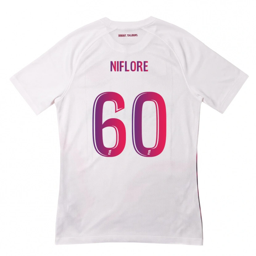 Danxen Niño Camiseta Mathys Niflore #60 Blanco Rosa Morado 2ª Equipación 2026/27 La Camisa México