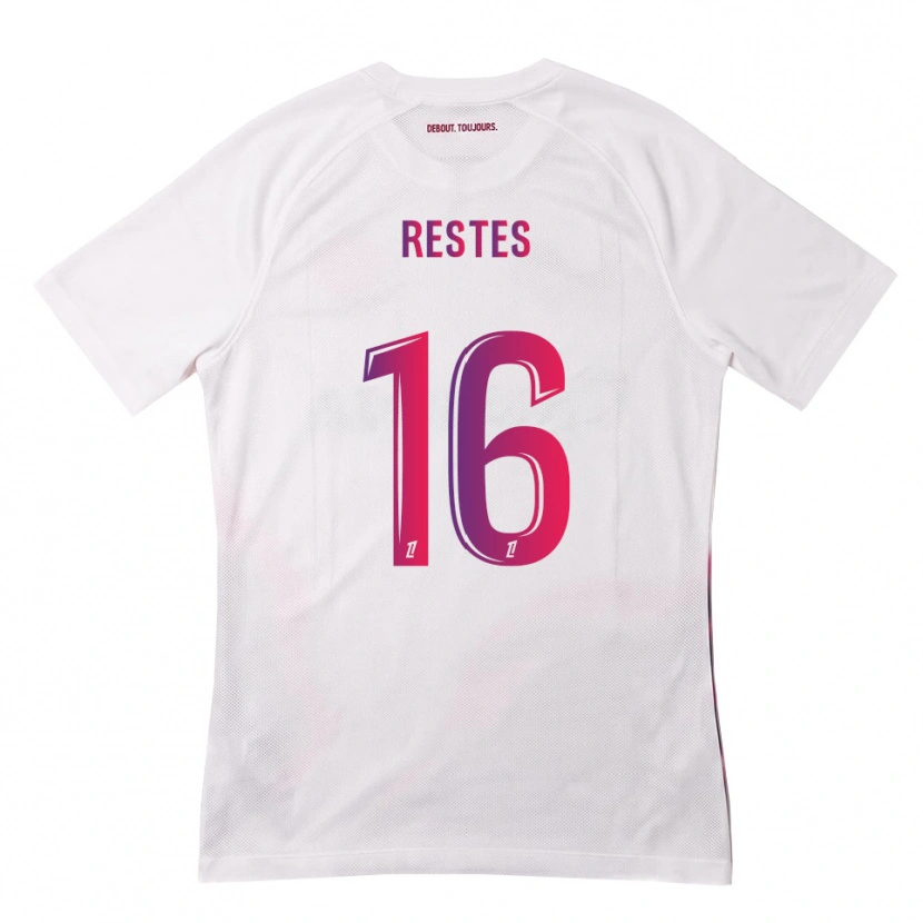 Danxen Niño Camiseta Guillaume Restes #16 Blanco Rosa Morado 2ª Equipación 2026/27 La Camisa México
