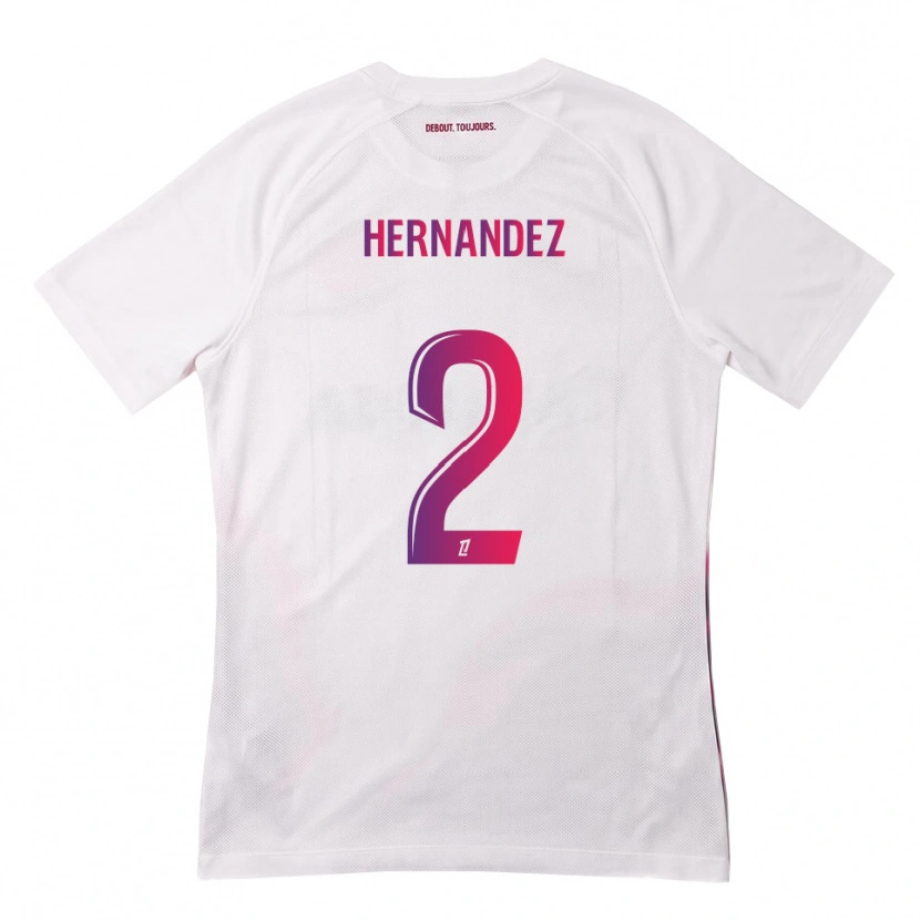 Danxen Niño Camiseta Lucie Hernandez #2 Blanco Rosa Morado 2ª Equipación 2026/27 La Camisa México