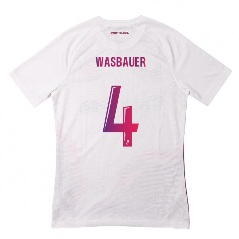 Danxen Niño Camiseta Nicolas Wasbauer #4 Blanco Rosa Morado 2ª Equipación 2026/27 La Camisa México