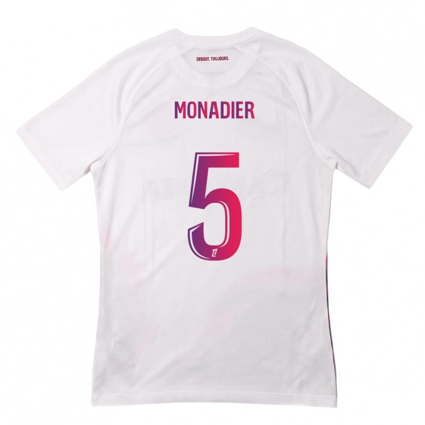 Danxen Niño Camiseta Pauline Monadier #5 Blanco Rosa Morado 2ª Equipación 2026/27 La Camisa México