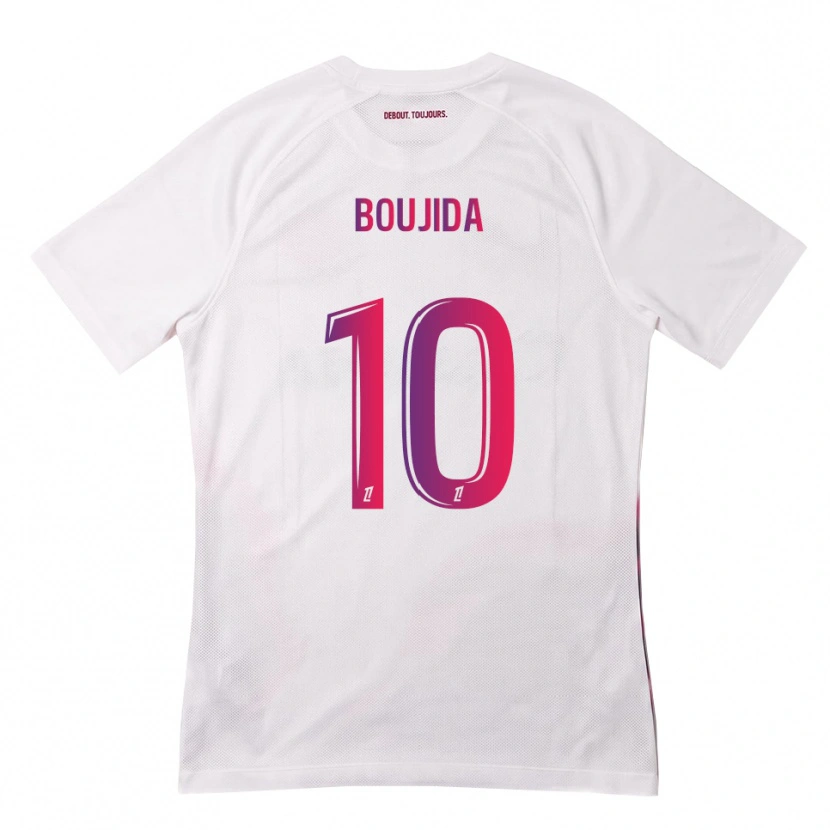 Danxen Niño Camiseta Hamza Boujida #10 Blanco Rosa Morado 2ª Equipación 2026/27 La Camisa México