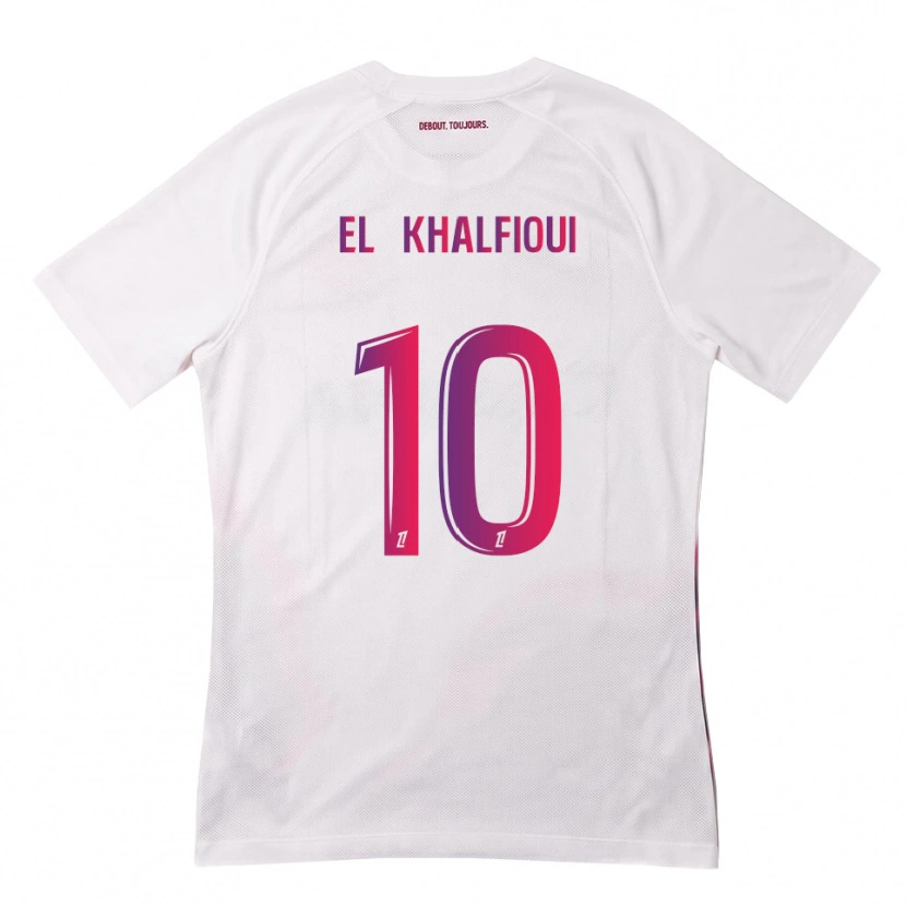 Danxen Niño Camiseta Zakari El Khalfioui #10 Blanco Rosa Morado 2ª Equipación 2026/27 La Camisa México