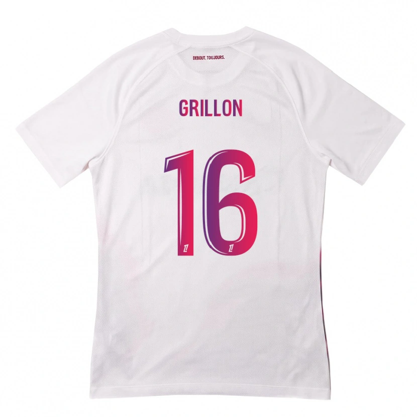Danxen Niño Camiseta Gaëlle Grillon #16 Blanco Rosa Morado 2ª Equipación 2026/27 La Camisa México