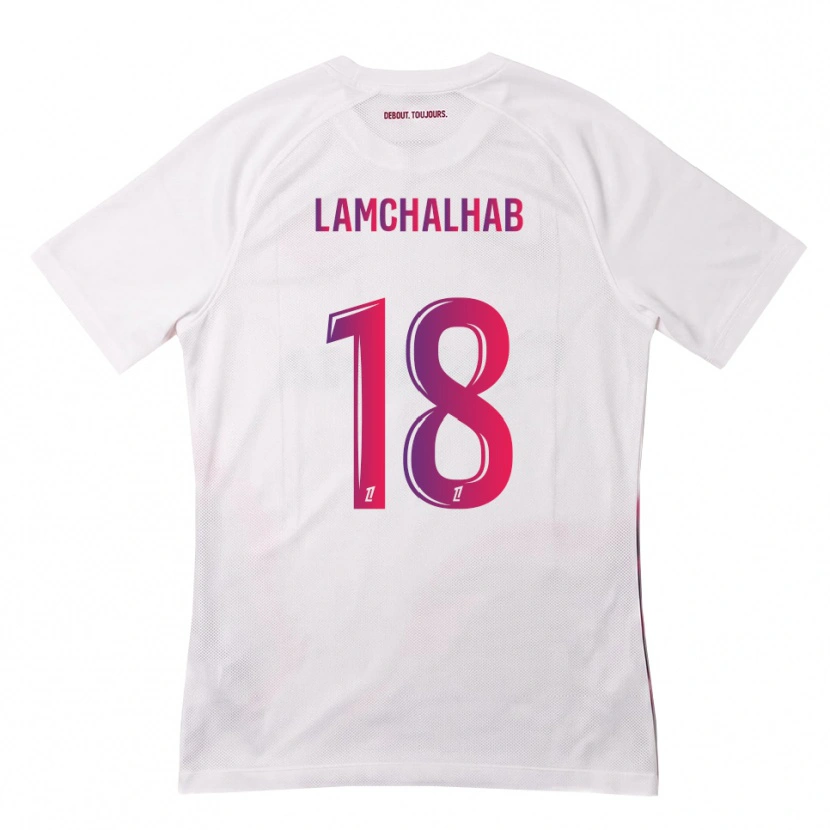 Danxen Niño Camiseta Merwan Lamchalhab #18 Blanco Rosa Morado 2ª Equipación 2026/27 La Camisa México
