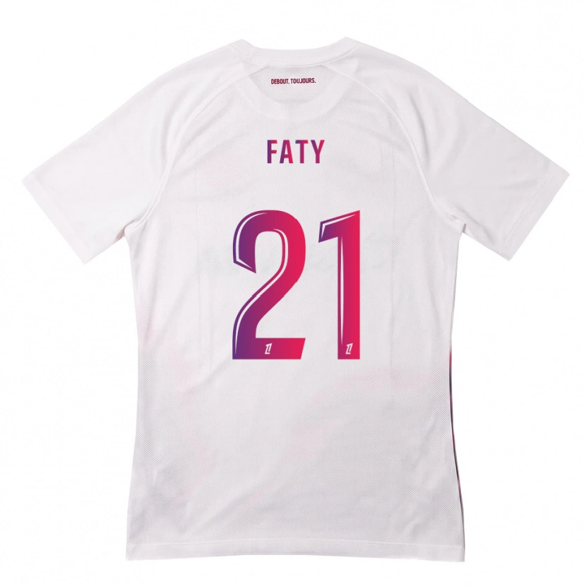 Danxen Niño Camiseta Enzo Faty #21 Blanco Rosa Morado 2ª Equipación 2026/27 La Camisa México