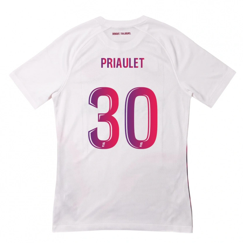 Danxen Niño Camiseta Anaïs Priaulet #30 Blanco Rosa Morado 2ª Equipación 2026/27 La Camisa México