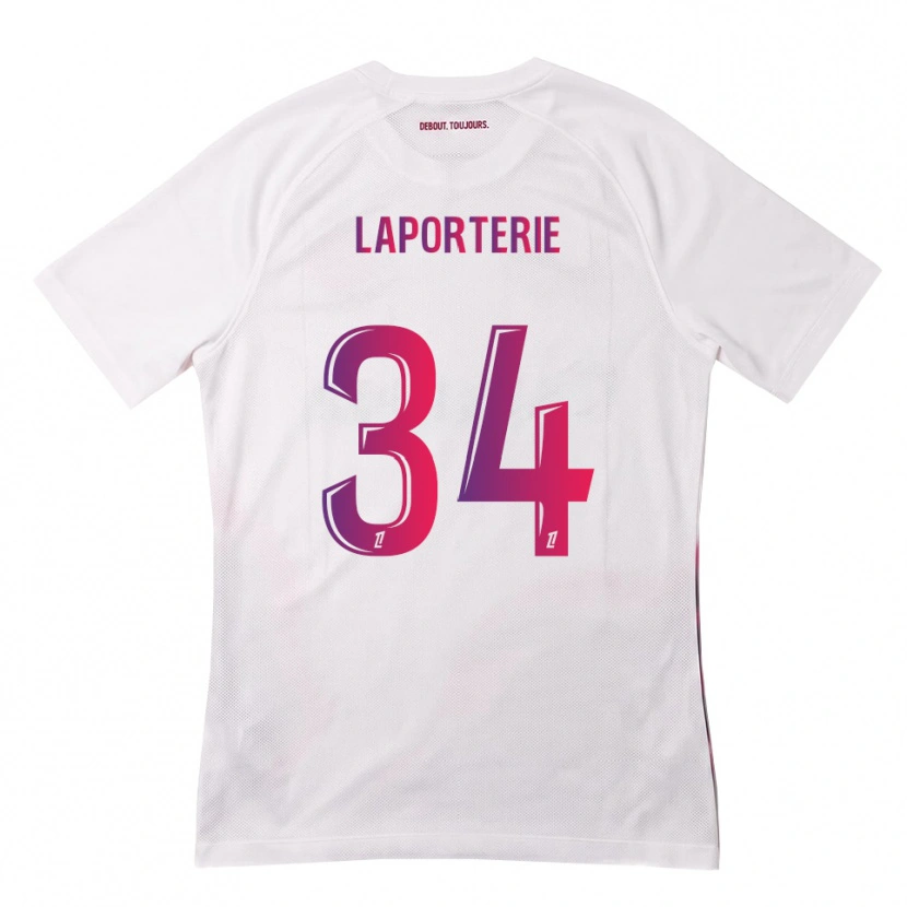 Danxen Niño Camiseta Ambre Laporterie #34 Blanco Rosa Morado 2ª Equipación 2026/27 La Camisa México