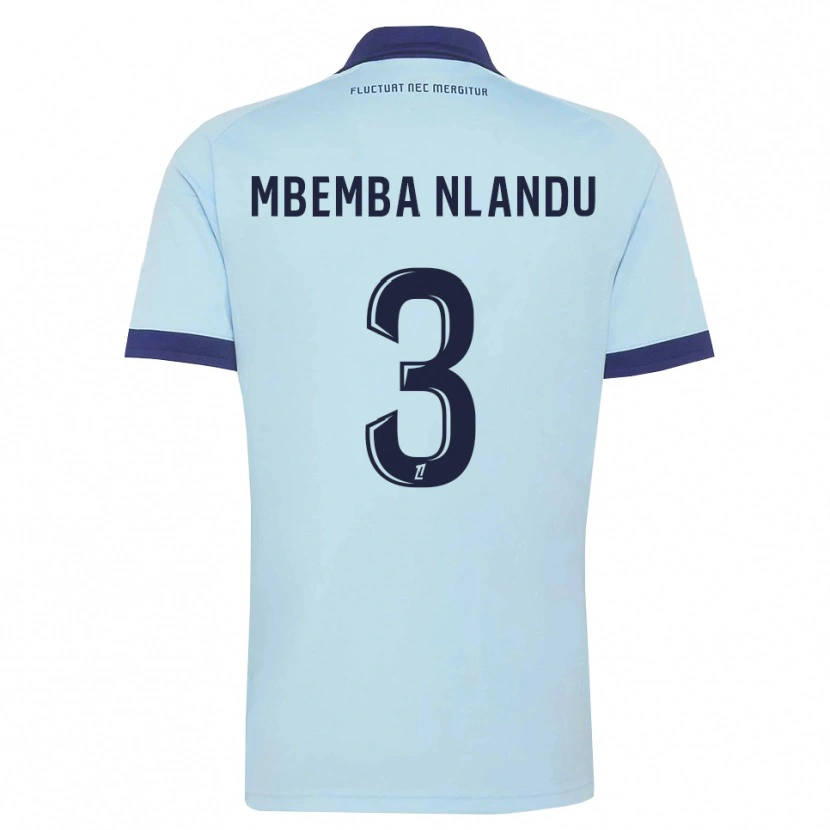 Danxen Niño Camiseta Emmanuel Mbemba #3 Azul Aciano Negro 2ª Equipación 2026/27 La Camisa México
